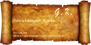 Gerstmayer Kada névjegykártya